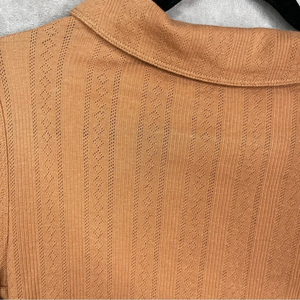 Free People On The Road Crop Cardi Snap Front Top In Beige Women's Size M
